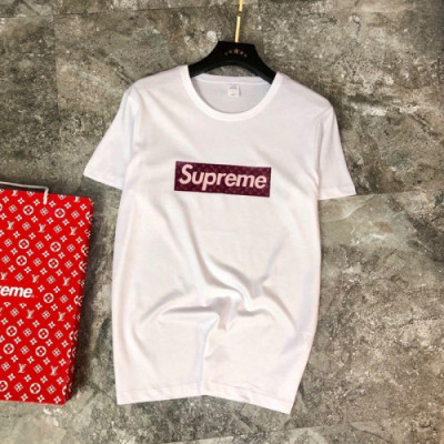 Supreme 2019 Mens Logo Cotton Short Sleeved Tshirt - 슈프림 남성 로고 코튼 반팔티 supts0006.Size(s- 4xl).컬러(화이트)