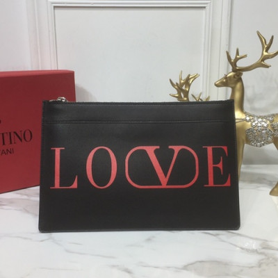 Valentino 2019  Leather Clutch Bag,30CM - 발렌티노 2019 레더 여성용 클러치백,VTB0740,30CM,블랙