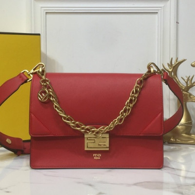 Fendi 2019 Kan U Leather Shoudler Cross Bag,25CM - 펜디 2019 캔 유 레더 숄더 크로스백,VTB0743,25CM,레드