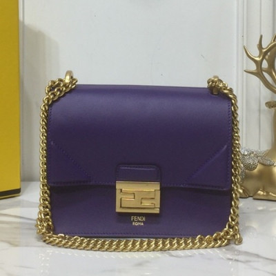 Fendi 2019 Kan U Leather Small Chain Shoudler Cross Bag,19CM - 펜디 2019 캔 유 레더 스몰 체인 숄더 크로스백,VTB0750,19CM,퍼플