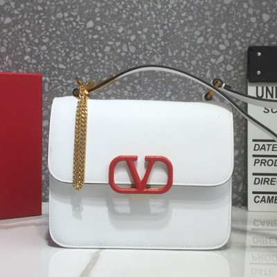 Valentino 2019 Leather Garavani Vsling Shoudler Cross Bag,18/22CM - 발렌티노 2019 레더 가라바니 브이슬링 숄더 크로스백,VTB0754,18/22CM,화이트