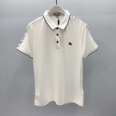 Burberry 2019 Mens Logo Cotton Short Sleeved Polo Tee - 버버리 남성 로고 코튼 폴로 반팔티 BurPT0087.Size(M- 3XL).컬러(화이트)