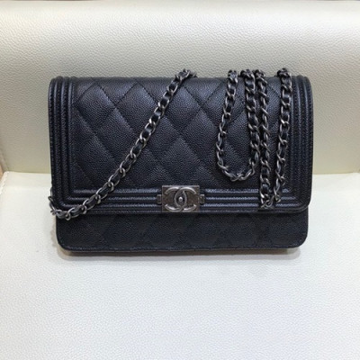 Chanel 2019 WOC Chain Cross Bag,19CM - 샤넬 2019 WOC 체인 크로스백,CHAB1022,19CM,블랙