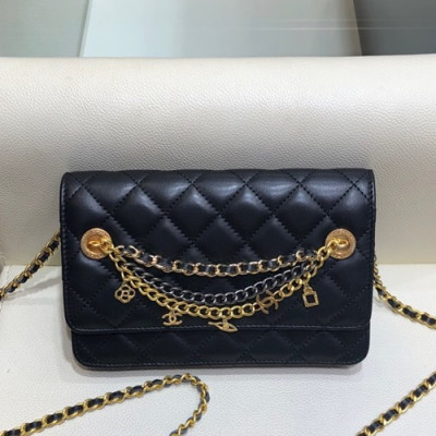 Chanel 2019 WOC Chain Cross Bag,19CM - 샤넬 2019 WOC 체인 크로스백,CHAB1049,19CM,블랙