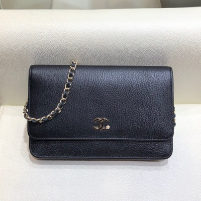 Chanel 2019 WOC Chain Cross Bag,19CM - 샤넬 2019 WOC 체인 크로스백,CHAB1063,19CM,블랙