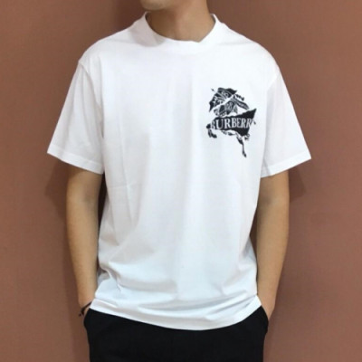 Burberry 2019 Mens Logo Cotton Short Sleeved Tshirt - 버버리 남성 로고 코튼 반팔티 Burts0092.Size(M- 3XL).컬러(화이트)