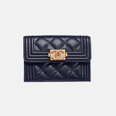 Chanel 2019 Ladies Small Wallet / Card Purse - 샤넬 2019 여성용 레더 반지갑 / 카드 퍼스  ,CHAW0053,12cm.블랙