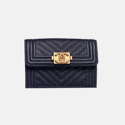 Chanel 2019 Ladies Small Wallet / Card Purse - 샤넬 2019 여성용 레더 반지갑 / 카드 퍼스  ,CHAW0057,12cm.블랙