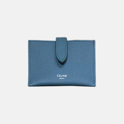 Celine 2019 Ladies Card Purse,11cm - 셀린느 2019 여성용 레더 카드 퍼스,CELW0029,11cm.블루