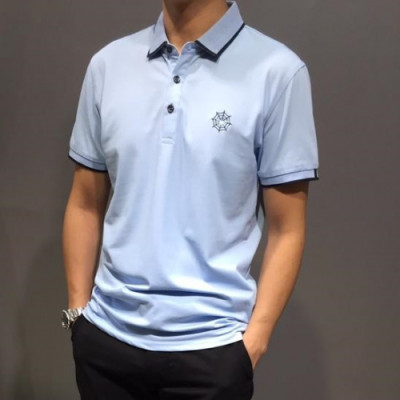 DIOR 2019 Mens Logo Cotton Short Sleeved Tshirt -디올 남성 로고 코튼 반팔티 Diots0052.Size(m - 3xl).스카이 블루