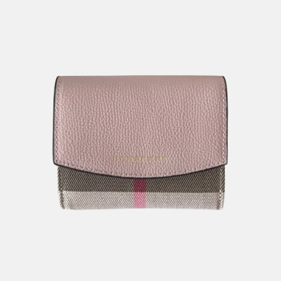 Burberry 2019 Ladies Leather Wallet - 버버리 2019 여성용 레더 반지갑 BURW0074.Size(11CM).연핑크