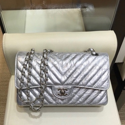 Chanel 2019  Women Chain Shoulder Bag 1112 ,25CM - 샤넬 2019 여성용 체인 숄더백 1112 - CHAB1082,25CM,실버