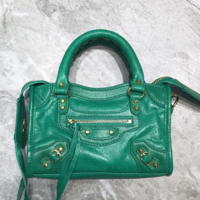 Balenciaga 2019 City Leather Super Mini Tote Shoulder Bag,18CM - 발렌시아가 2019 시티 레더 슈퍼 미니 토트 숄더백,BGB0385,18CM,그린