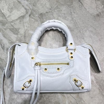 Balenciaga 2019 City Leather Super Mini Tote Shoulder Bag,18CM - 발렌시아가 2019 시티 레더 슈퍼 미니 토트 숄더백,BGB0392,18CM,화이트