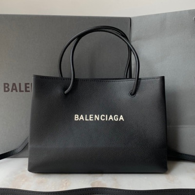 Balenciaga 2019 Leather Tote Shoulder Bag,25CM - 발렌시아가 2019 레더 토트 숄더백,BGB0403,25CM,블랙