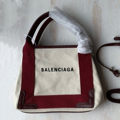 Balenciaga 2019 Canvas Tote Shoulder Bag,24CM - 발렌시아가 2019 캔버스 토트 숄더백,BGB0407,24CM,와인