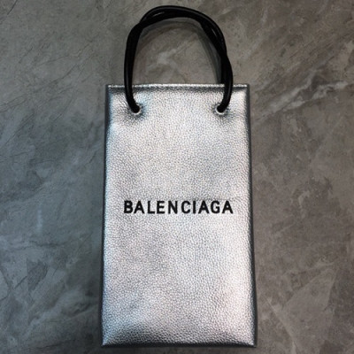 Balenciaga 2019 Leather Super Mini Tote Shoulder Bag / Phone Bag,23CM - 발렌시아가 2019 여성용 레더 슈퍼 미니 토트 숄더백 / 폰 백,BGB0425,23CM,실버