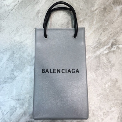 Balenciaga 2019 Leather Super Mini Tote Shoulder Bag / Phone Bag,23CM - 발렌시아가 2019 여성용 레더 슈퍼 미니 토트 숄더백 / 폰 백,BGB0428,23CM,그레이