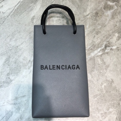 Balenciaga 2019 Leather Super Mini Tote Shoulder Bag / Phone Bag,23CM - 발렌시아가 2019 여성용 레더 슈퍼 미니 토트 숄더백 / 폰 백,BGB0429,23CM,다크그레이