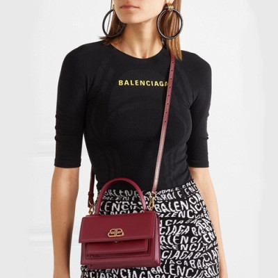 Balenciaga 2019 Sharp XS Leather Satchel  Tote Shoulder Bag,19CM - 발렌시아가 2019 샤프 XS 레더 사첼 토트 숄더백,BGB0433,19CM,와인