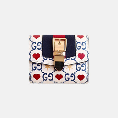 Gucci 2019 Ladies Sylvie Wallet 476081 - 구찌 2019 실비 여성용 반지갑  GUW0034.Size(11CM).화이트