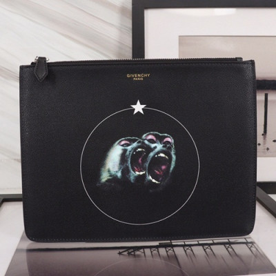 Givenchy 2019 Leather Clutch Bag,30cm - 지방시 2019 레더 남여공용 클러치백 GVB0116,30cm,블랙