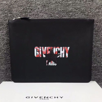 Givenchy 2019 Leather Clutch Bag,30cm - 지방시 2019 레더 남여공용 클러치백 GVB0123,30cm,블랙