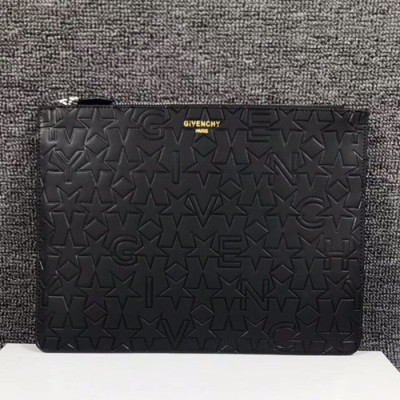 Givenchy 2019 Leather Clutch Bag,30cm - 지방시 2019 레더 남여공용 클러치백 GVB0147,30cm,블랙