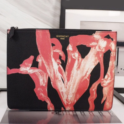 Givenchy 2019 Leather Clutch Bag,30cm - 지방시 2019 레더 남여공용 클러치백 GVB0166,30cm,블랙