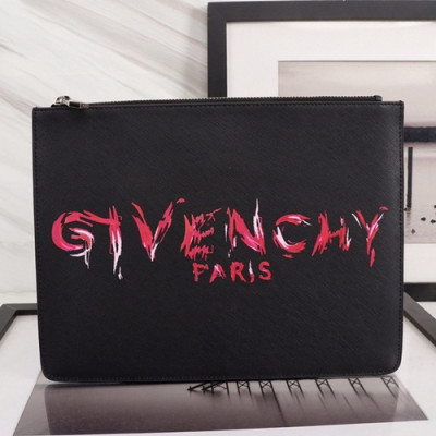 Givenchy 2019 Leather Clutch Bag,30cm - 지방시 2019 레더 남여공용 클러치백 GVB0167,30cm,블랙