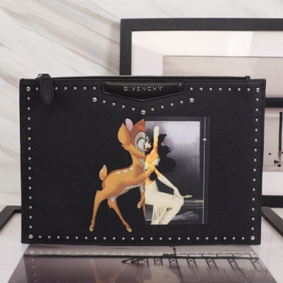 Givenchy 2019 Leather Clutch Bag,32cm - 지방시 2019 레더 남여공용 클러치백 GVB0173,32cm,블랙