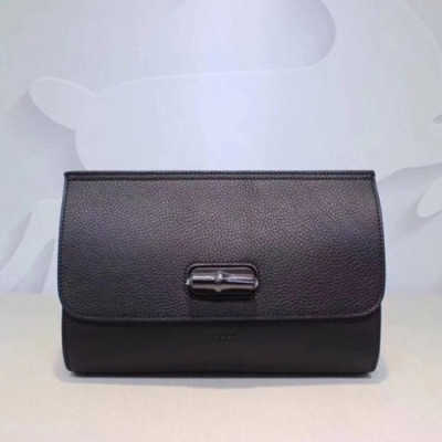 Gucci 2019 Leather Bamboo Clutch Bag ,31.5CM - 구찌 2019 레더 남여공용 뱀부 클러치백 387220,GUB0763,31.5cm,블랙