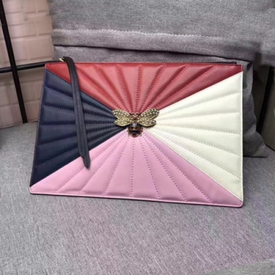 Gucci 2019 Queen Margaret Leather Clutch Bag ,30CM - 구찌 2019 퀸 마가렛 레더 여성용 클러치백 476533,GUB0778,30cm,레드+핑크