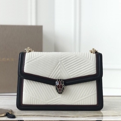 Bvlgari 2019 Serpenti Forever Chain Shoulder Bag,24CM - 불가리 2019 세르펜티 포에버 체인 숄더백,BVLB0130,24cm,화이트