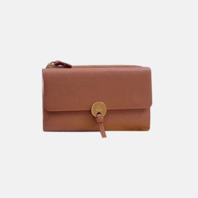 Chloe 2019 Ladies Leather Wallet,19cm - 끌로에 2019 여성용 레더 장지갑  CLW0010,19CM,브라운