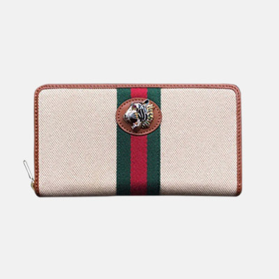 Gucci 2019 Rajah Tiger Head Zip Round Wallet 573791 - 구찌 2019 라자 타이거 헤드 남여공용 지퍼 라운드 장지갑  GUW0052,Size(19CM).베이지