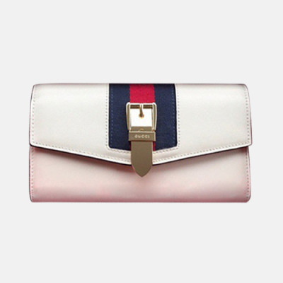 Gucci 2019 Ladies Sylvie Wallet 476084 - 구찌 2019 실비 여성용 장지갑  GUW0103.Size(19CM).화이트