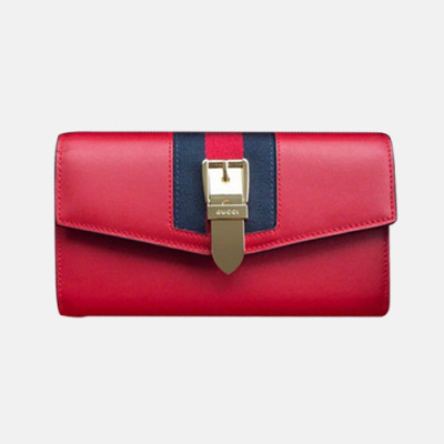 Gucci 2019 Ladies Sylvie Wallet 476084 - 구찌 2019 실비 여성용 장지갑  GUW0105.Size(19CM).레드