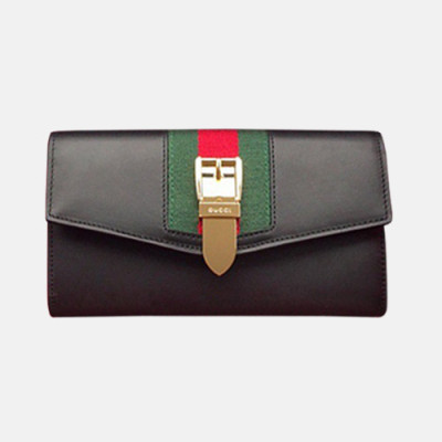 Gucci 2019 Ladies Sylvie Wallet 476084 - 구찌 2019 실비 여성용 장지갑  GUW0106.Size(19CM).블랙