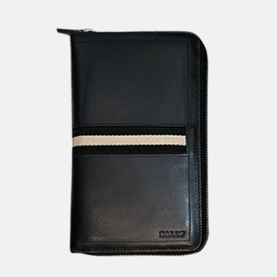 Bally 2019 Mens Leather Zip Round Wallet - 발리 남성용 레더 지퍼 라운드 장지갑 BALB0004.블랙