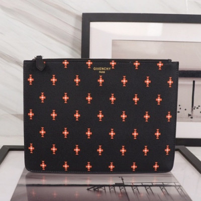 Givenchy 2019 Leather Clutch Bag,30cm - 지방시 2019 레더 남여공용 클러치백 GVB0226,30cm,블랙