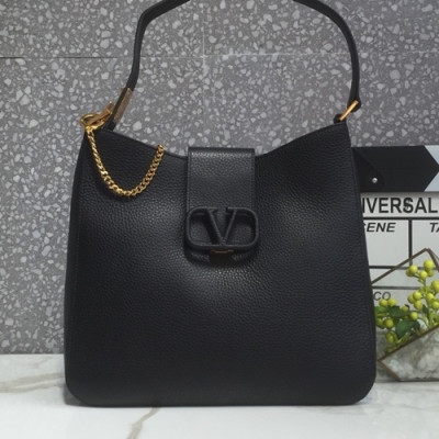 Valentino 2019 Leather Tote Shoudler Bag,31CM - 발렌티노 2019 레더 토트 숄더백,VTB0782,31CM,블랙