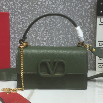 Valentino 2019 Leather Garavani Vsling Tote Shoudler Cross Bag,19/21.5CM - 발렌티노 2019 레더 가라바니 브이슬링 토트 숄더 크로스백,VTB0783,19/21.5CM,그린