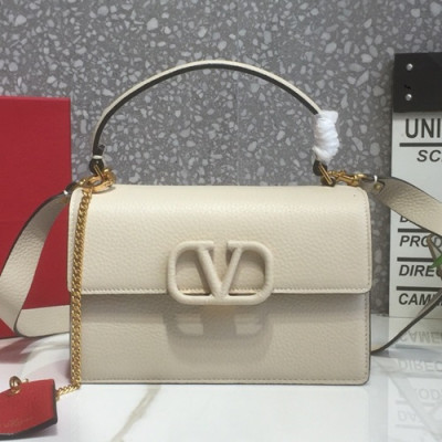 Valentino 2019 Leather Garavani Vsling Tote Shoudler Cross Bag,19/21.5CM - 발렌티노 2019 레더 가라바니 브이슬링 토트 숄더 크로스백,VTB0785,19/21.5CM,화이트