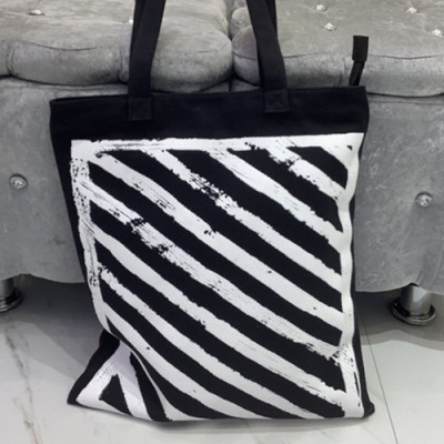 Off White 2019 Canvas Tote Shoulder Shopper Bag,42cm - 오프화이트 2019 캔버스 남여공용 토트 숄더 쇼퍼백 OFFB0072,42cm,블랙