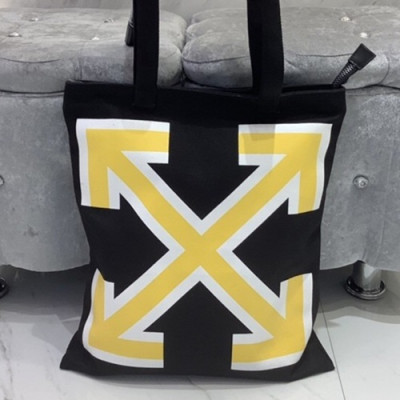 Off White 2019 Canvas Tote Shoulder Shopper Bag,42cm - 오프화이트 2019 캔버스 남여공용 토트 숄더 쇼퍼백 OFFB0073,42cm,블랙