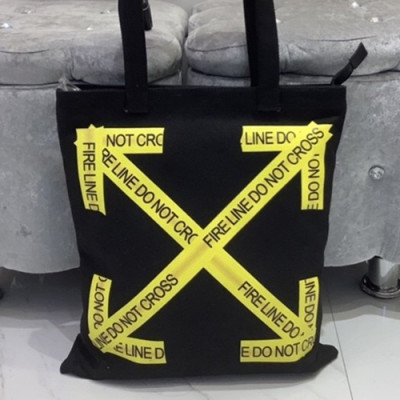 Off White 2019 Canvas Tote Shoulder Shopper Bag,42cm - 오프화이트 2019 캔버스 남여공용 토트 숄더 쇼퍼백 OFFB0074,42cm,블랙