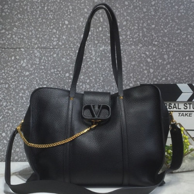 Valentino 2019 Leather Large Tote Shoudler Shopper Bag,35CM - 발렌티노 2019 레더 라지 토트 숄더 쇼퍼백,VTB0803,35CM,블랙