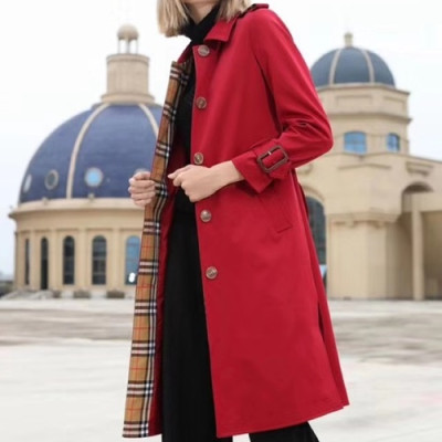 Burberry 2019 Womens Classic Heritage Trench Coat - 버버리 2019 여성 클래식 빈티지 트렌치 코트 BURCT0112.Size(s - 2xl)，레드