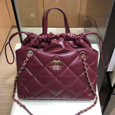 Chanel 2019 Leather Tote Shoulder Shopper Bag ,37CM - 샤넬 2019 레더 토트 숄더 쇼퍼백  CHAB1162,37CM,레드